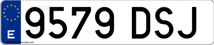 Ejemplo de matrícula de coche ordinaria 9579 DSJ