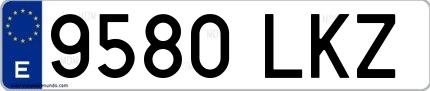 Ejemplo de matrícula de coche ordinaria 9580 LKZ