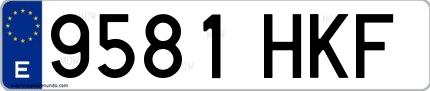 Ejemplo de matrícula española 9581 HKF