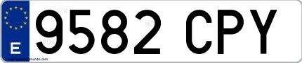 Ejemplo de matrícula española 9582 CPY