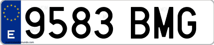 Ejemplo de matrícula de coche ordinaria 9583 BMG