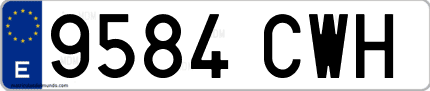 Ejemplo de matrícula de coche ordinaria 9584 CWH