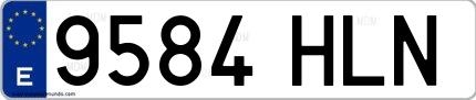 Ejemplo de matrícula española 9584 HLN
