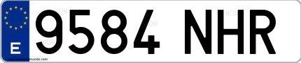 Ejemplo de matrícula española 9584 NHR