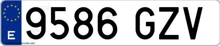 Ejemplo de matrícula española 9586 GZV