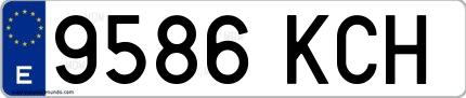 Ejemplo de matrícula de coche ordinaria 9586 KCH