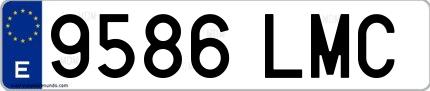 Ejemplo de matrícula española 9586 LMC