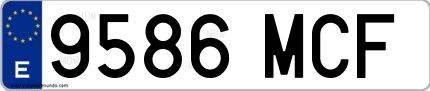 Ejemplo de matrícula española 9586 MCF