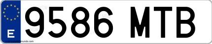 Ejemplo de matrícula española 9586 MTB