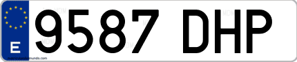 Ejemplo de matrícula de coche ordinaria 9587 DHP