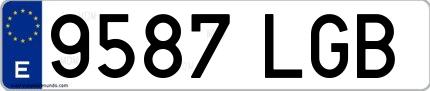 Ejemplo de matrícula española 9587 LGB