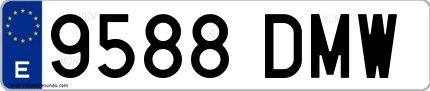 Ejemplo de matrícula española 9588 DMW