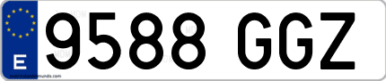 Ejemplo de matrícula de coche ordinaria 9588 GGZ