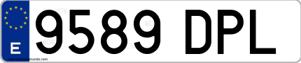 Ejemplo de matrícula de coche ordinaria 9589 DPL