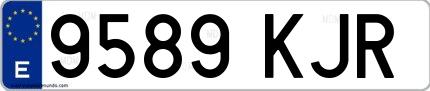 Ejemplo de matrícula española 9589 KJR