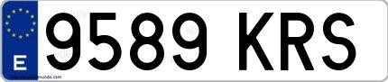 Ejemplo de matrícula española 9589 KRS
