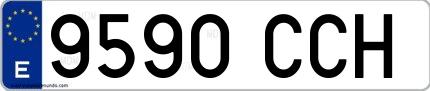 Ejemplo de matrícula española 9590 CCH