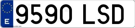 Ejemplo de matrícula española 9590 LSD