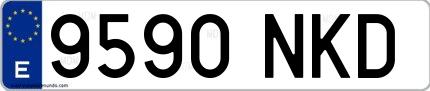 Ejemplo de matrícula española 9590 NKD
