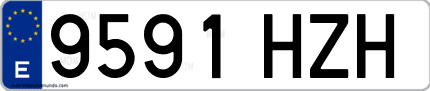 Ejemplo de matrícula de coche ordinaria 9591 HZH