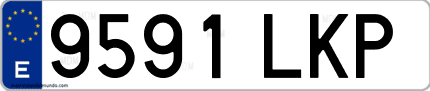 Ejemplo de matrícula de coche ordinaria 9591 LKP