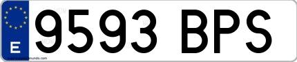 Ejemplo de matrícula española 9593 BPS