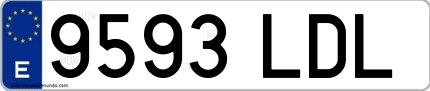 Ejemplo de matrícula española 9593 LDL