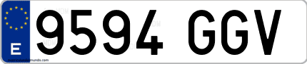 Ejemplo de matrícula de coche ordinaria 9594 GGV