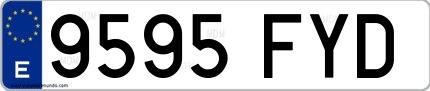 Ejemplo de matrícula española 9595 FYD