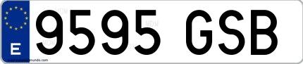 Ejemplo de matrícula española 9595 GSB