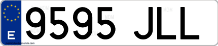 Ejemplo de matrícula de coche ordinaria 9595 JLL