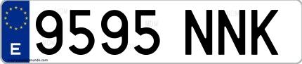 Ejemplo de matrícula española 9595 NNK