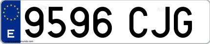 Ejemplo de matrícula española 9596 CJG