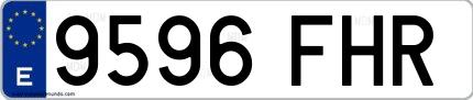 Ejemplo de matrícula española 9596 FHR