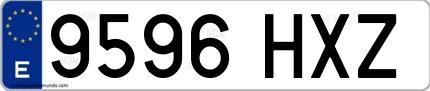 Ejemplo de matrícula española 9596 HXZ