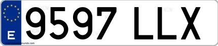 Ejemplo de matrícula española 9597 LLX