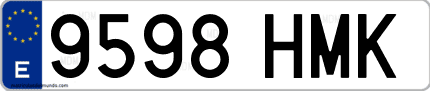 Ejemplo de matrícula de coche ordinaria 9598 HMK