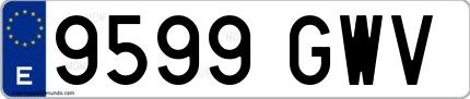 Ejemplo de matrícula española 9599 GWV