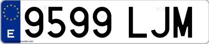 Ejemplo de matrícula española 9599 LJM