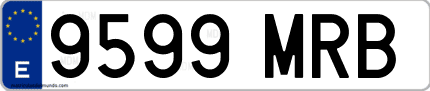Ejemplo de matrícula de coche ordinaria 9599 MRB