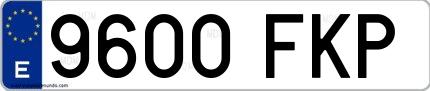 Ejemplo de matrícula española 9600 FKP