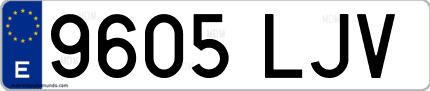 Ejemplo de matrícula de coche ordinaria 9605 LJV