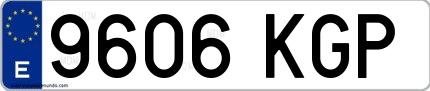 Ejemplo de matrícula española 9606 KGP