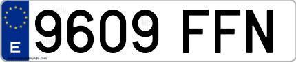Ejemplo de matrícula de coche ordinaria 9609 FFN
