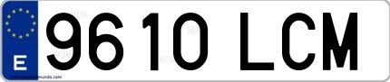 Ejemplo de matrícula española 9610 LCM