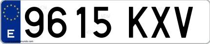 Ejemplo de matrícula española 9615 KXV