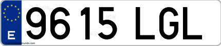 Ejemplo de matrícula de coche ordinaria 9615 LGL