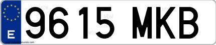 Ejemplo de matrícula española 9615 MKB