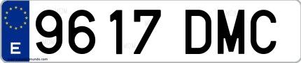 Ejemplo de matrícula española 9617 DMC