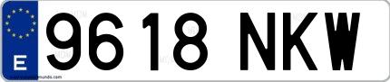 Ejemplo de matrícula española 9618 NKW